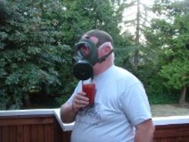 Enjoying Tanner Ridge's air with a summer drink